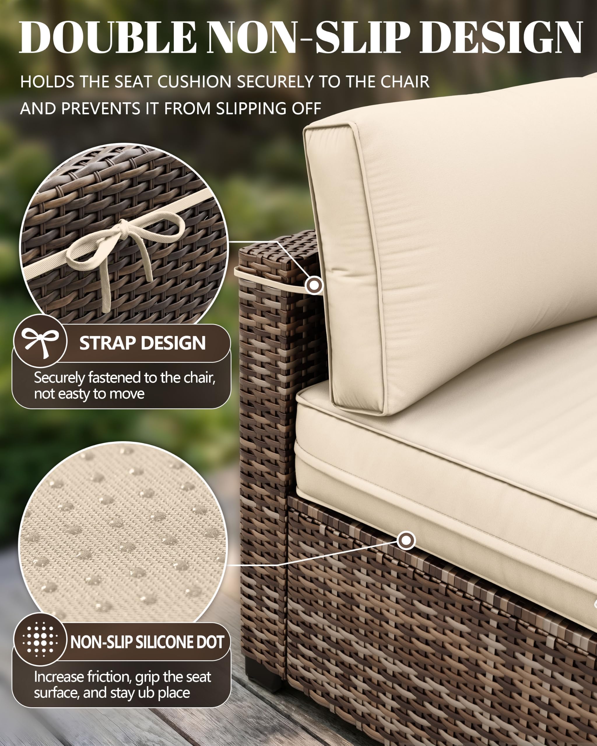 Snubbull latex non-slip back of seat cushion ensuring secure placement