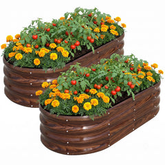 SnugNiture front view of assembled raised garden bed showing neat planting space and durability