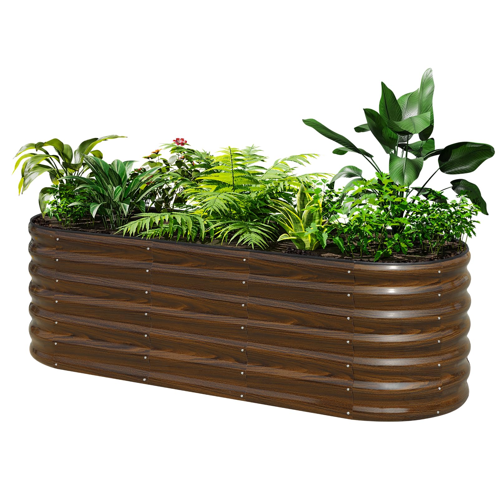 SnugNiture front view of galvanized raised bed showing durable construction and neat profile