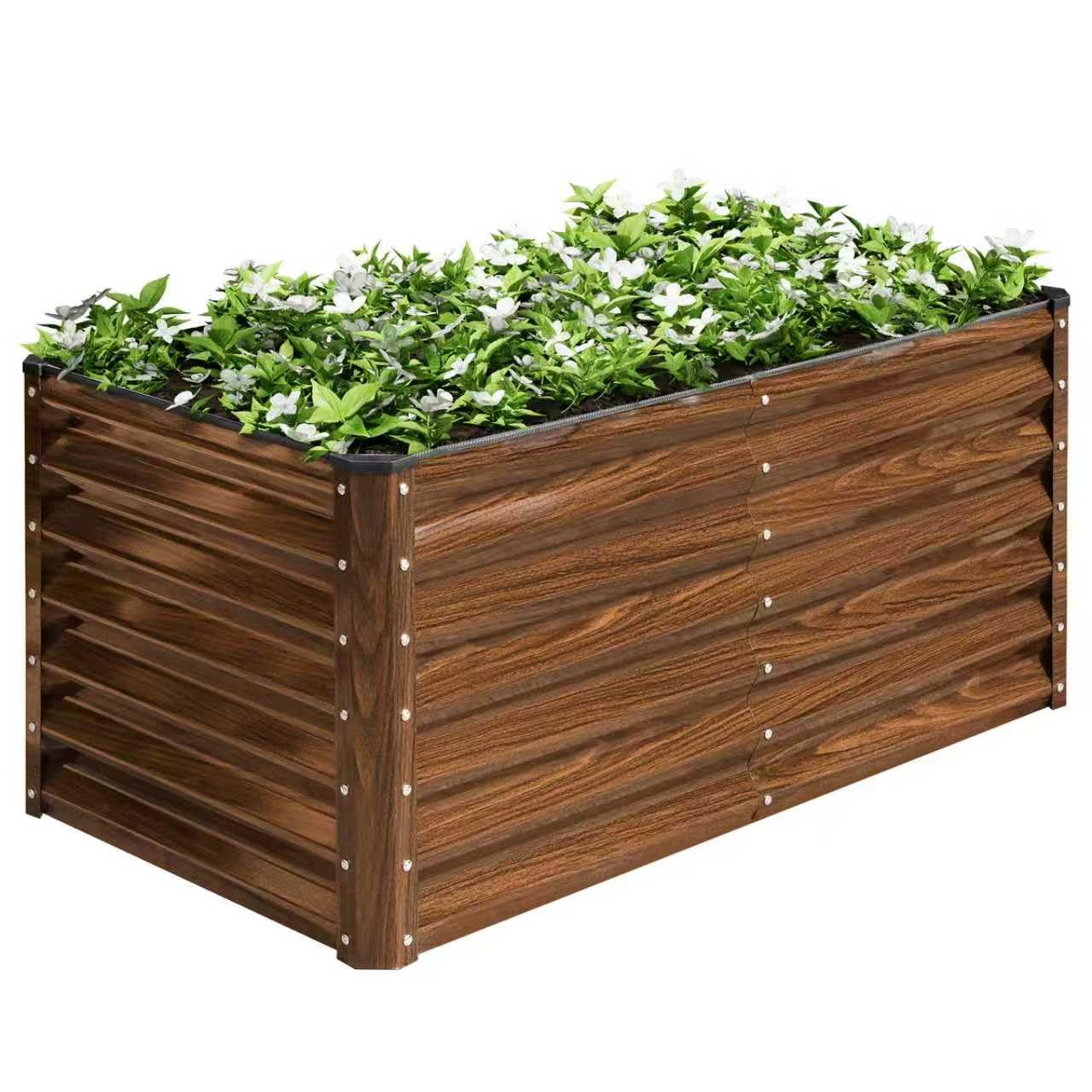 SnugNiture front view of raised garden bed showing full size and fit