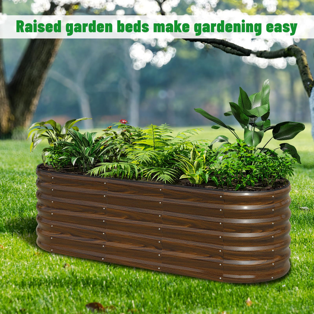 SnugNiture raised bed on patio highlighting stylish outdoor landscaping enhancement