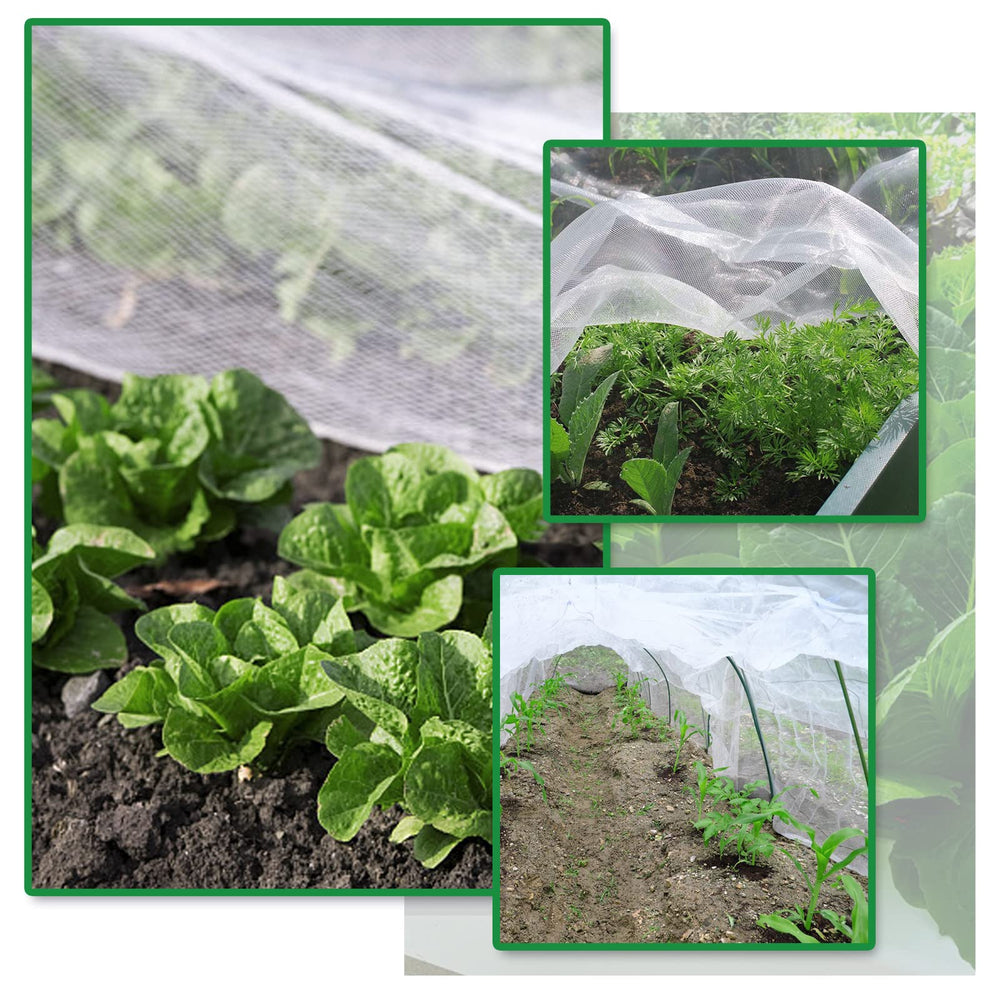SnugNiture netting draped over a vegetable bed keeping pests away
