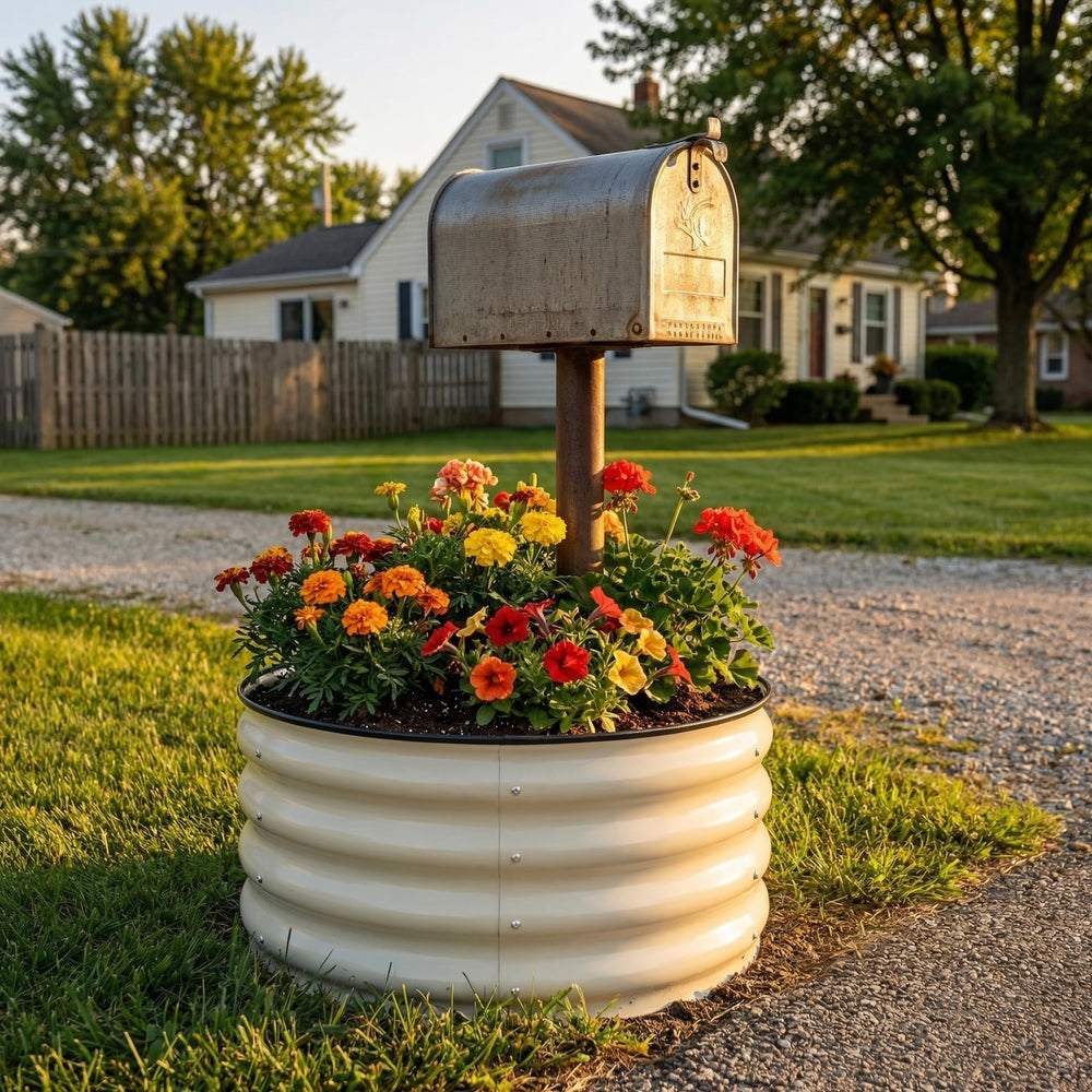 SnugNiture white planter on patio showing styling and compact placement benefit