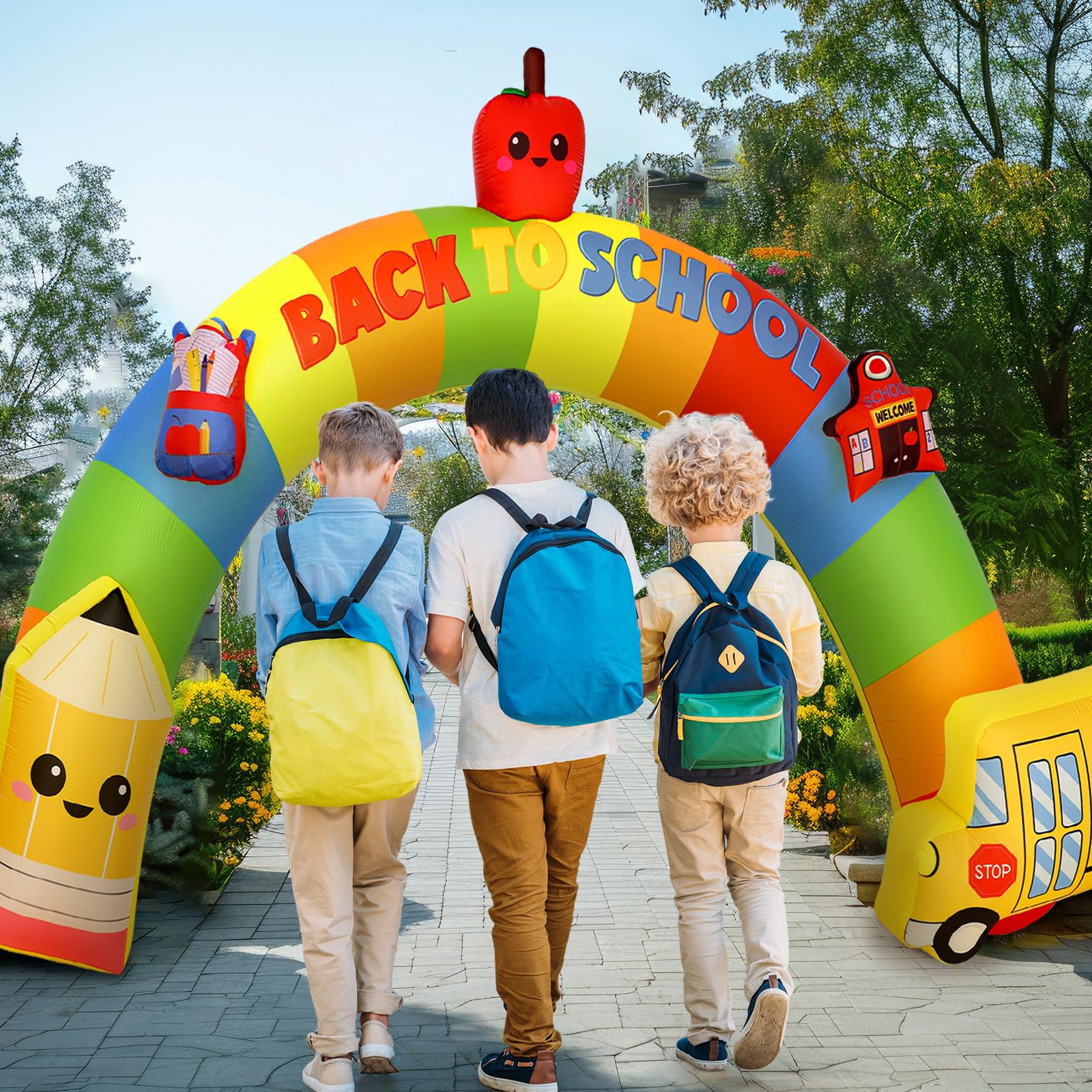 Soaoo detail showing school bus and pencil graphics enhancing theme-based events
