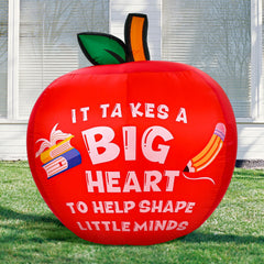 Soaoo front view of colorful teacher inflatable showing gratitude message and visual appeal