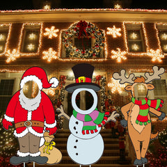 Soaoo front view of three yard signs showing festive curb appeal