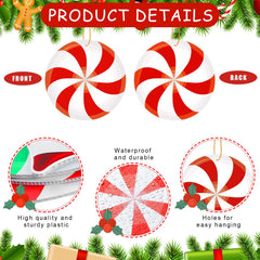 Soaoo ornaments hung on a porch adding festive color and easy outdoor decorating