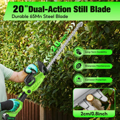SOARFLY 20-inch dual-action blade close-up showing sharp 65Mn steel benefit