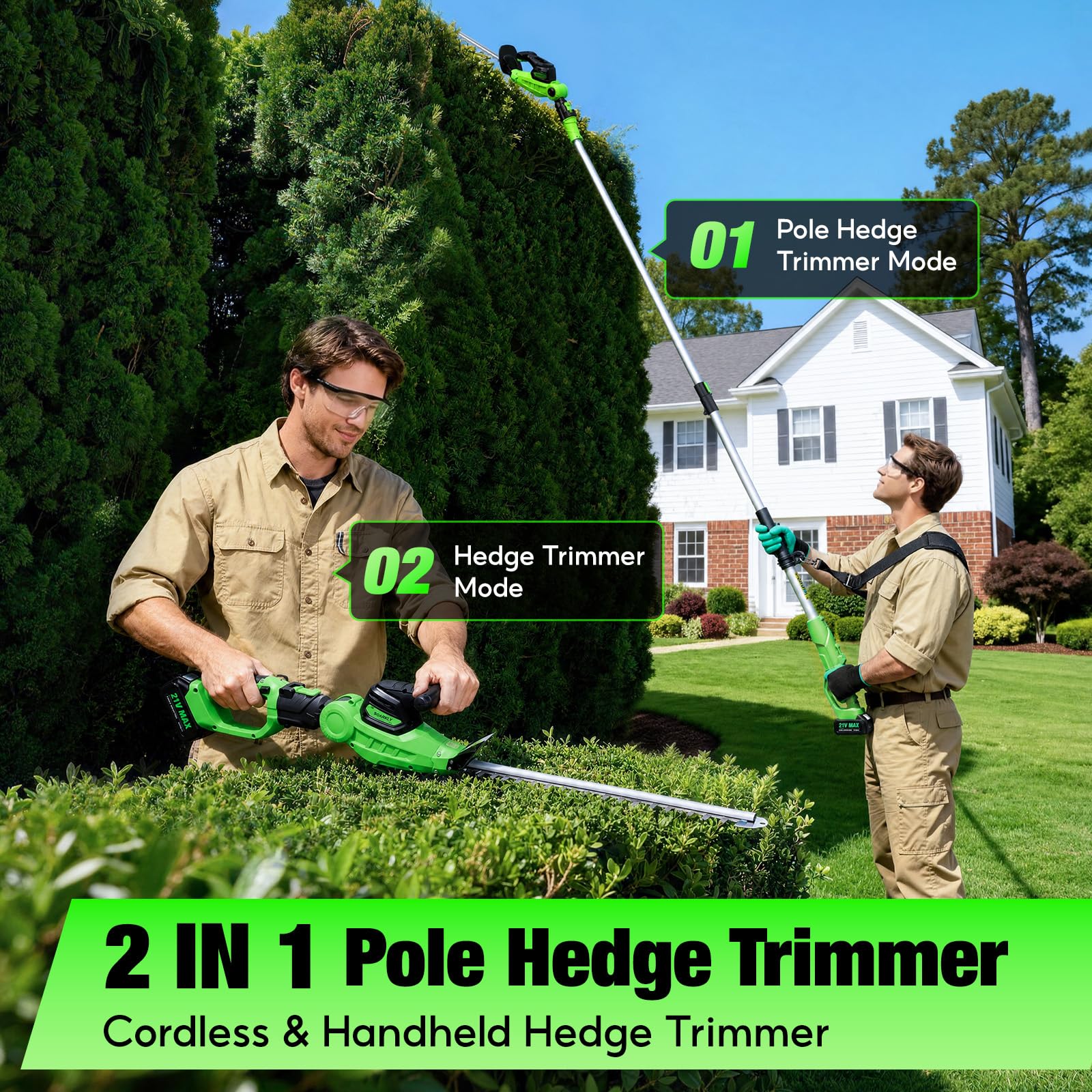 SOARFLY handheld mode compact setup for close-up shrub trimming ease