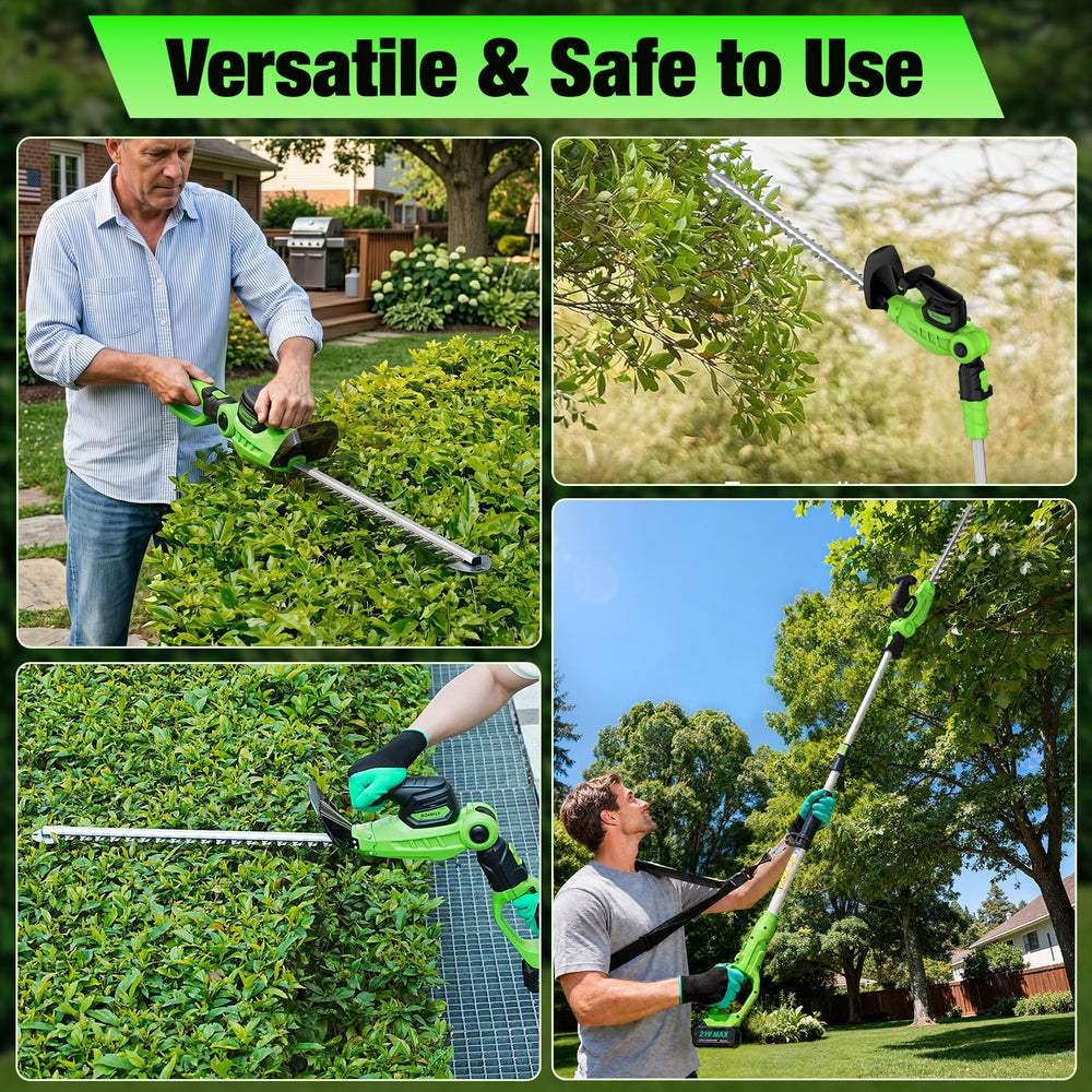 SOARFLY beside a person for scale demonstrating safe overhead reach