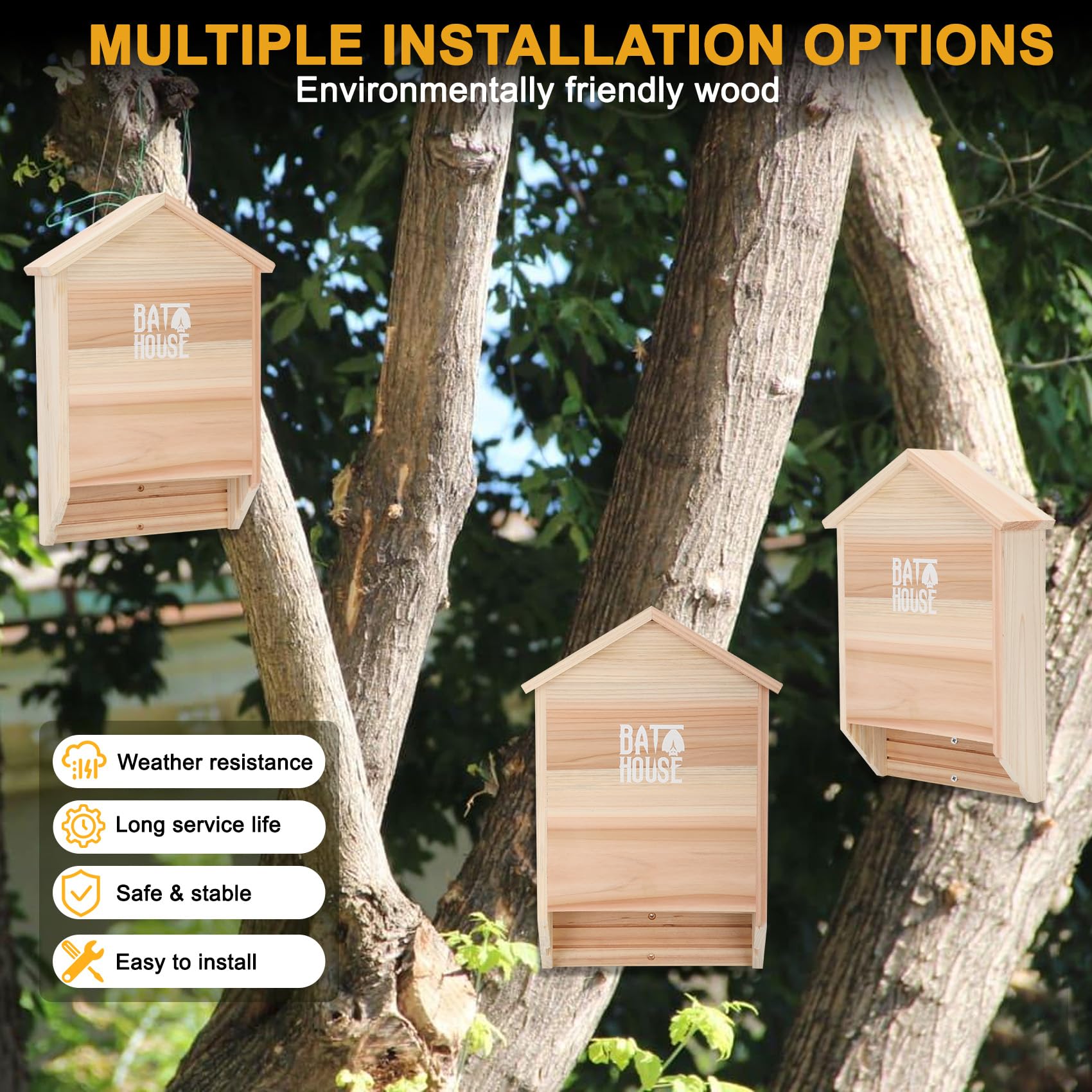 Sobalai bat house next to ruler showing 15-inch scale for size reference