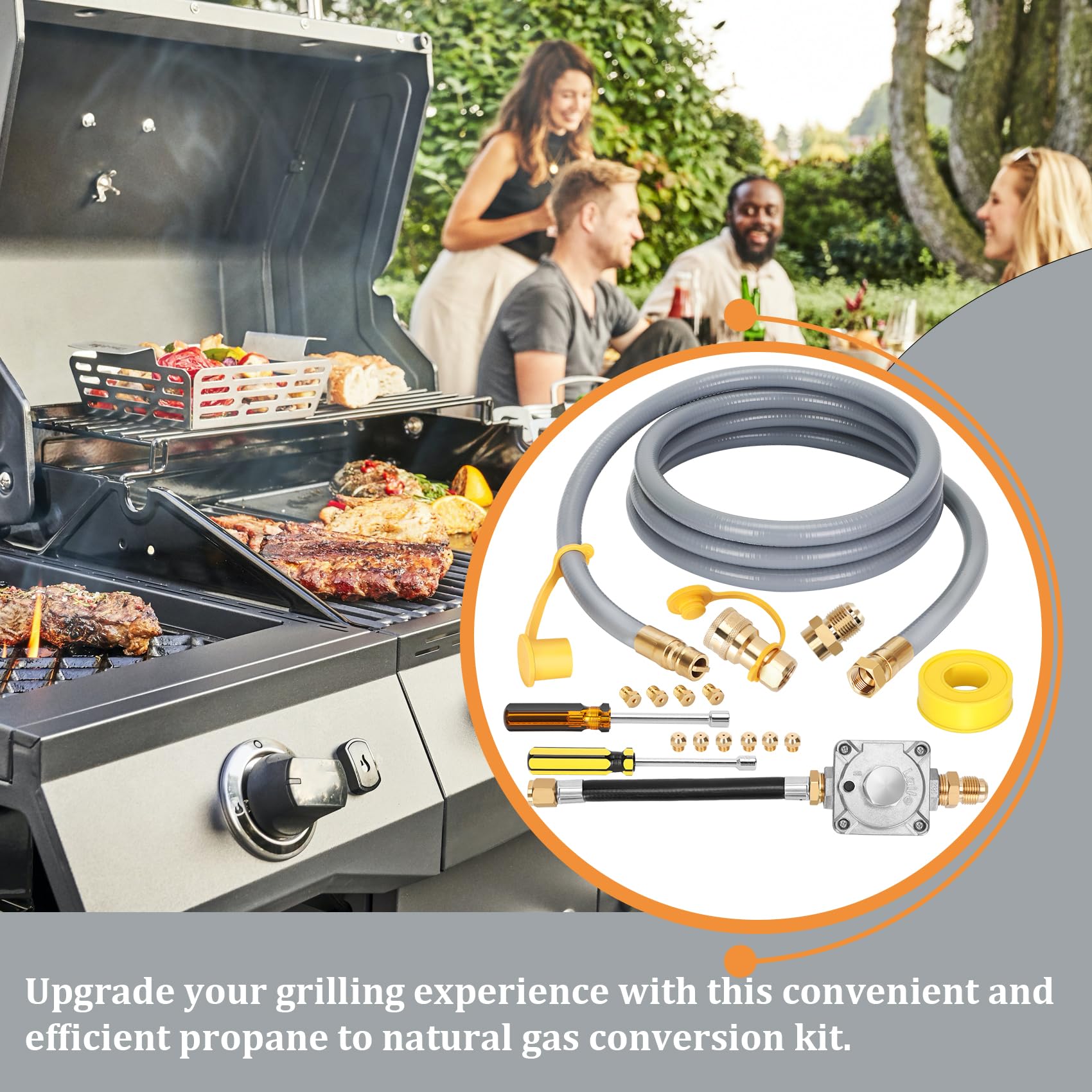 Sobalai-connected grill in backyard lifestyle scene showing uninterrupted grilling
