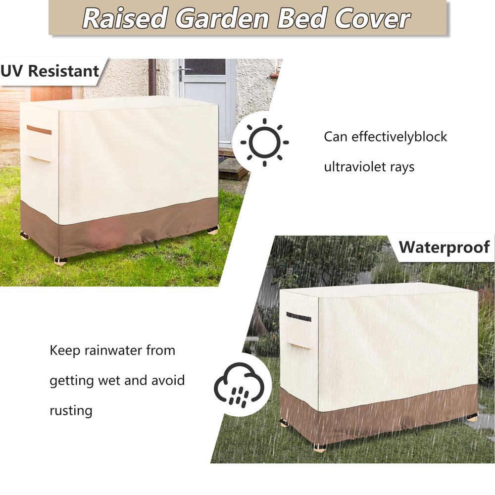 Sobana in garden setting covering planter and keeping debris out, tidy appearance