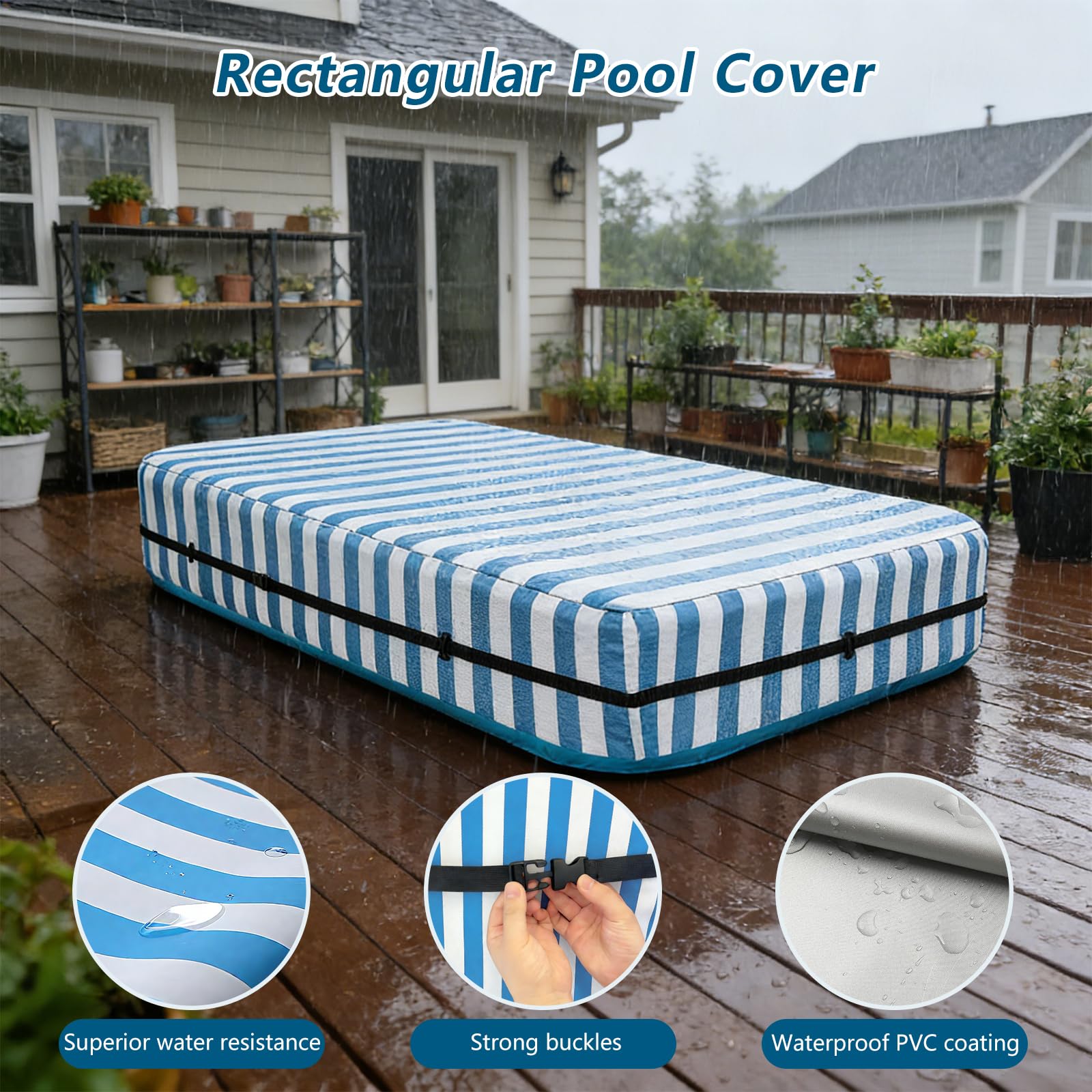 Sobana side profile on pool showing snug fit preventing debris entry