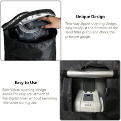 Sobana zipper and Velcro access detail for convenient pump operation