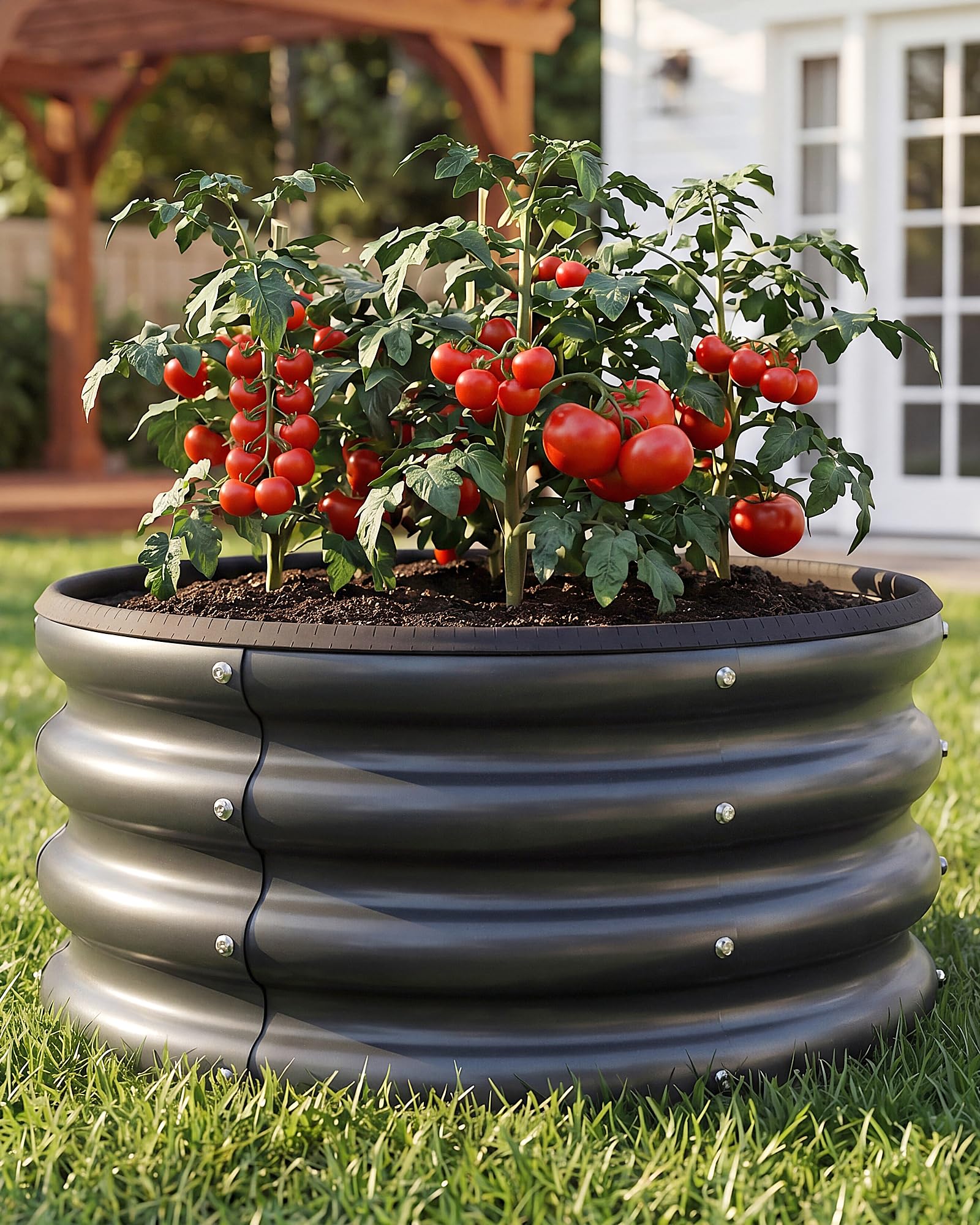 SOCONT side profile filled with soil to demonstrate sturdy shape retention