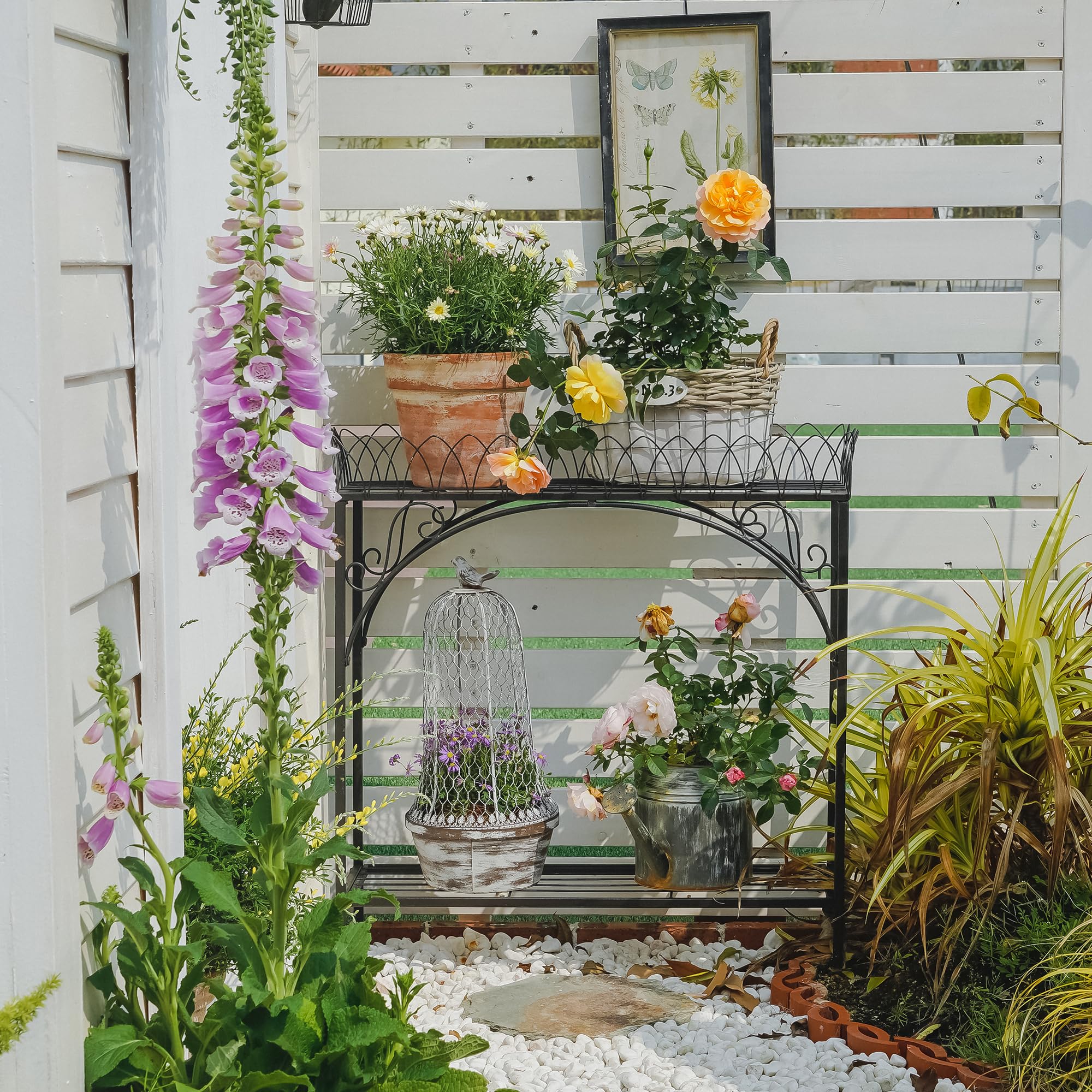 SOFFEE GARDEN top tier holding succulents to show layered planting and improved visibility