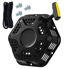 SOFO front view of recoil starter assembly showing mounting face and bolt holes for easy replacement