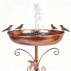 SOGIME front view of metal bird bath showing vintage design and durable build