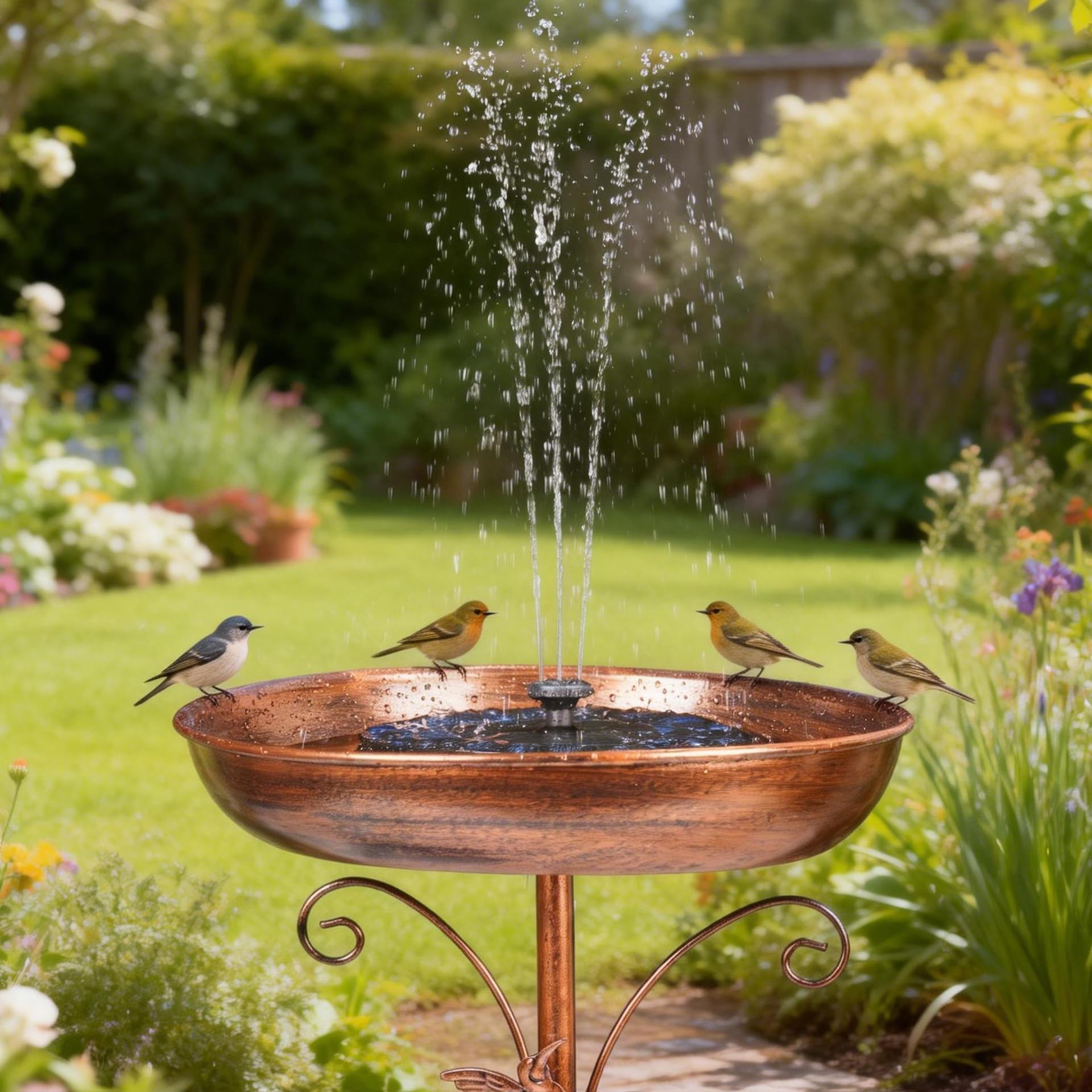 SOGIME bird bath in garden setting attracting birds and enhancing outdoor space