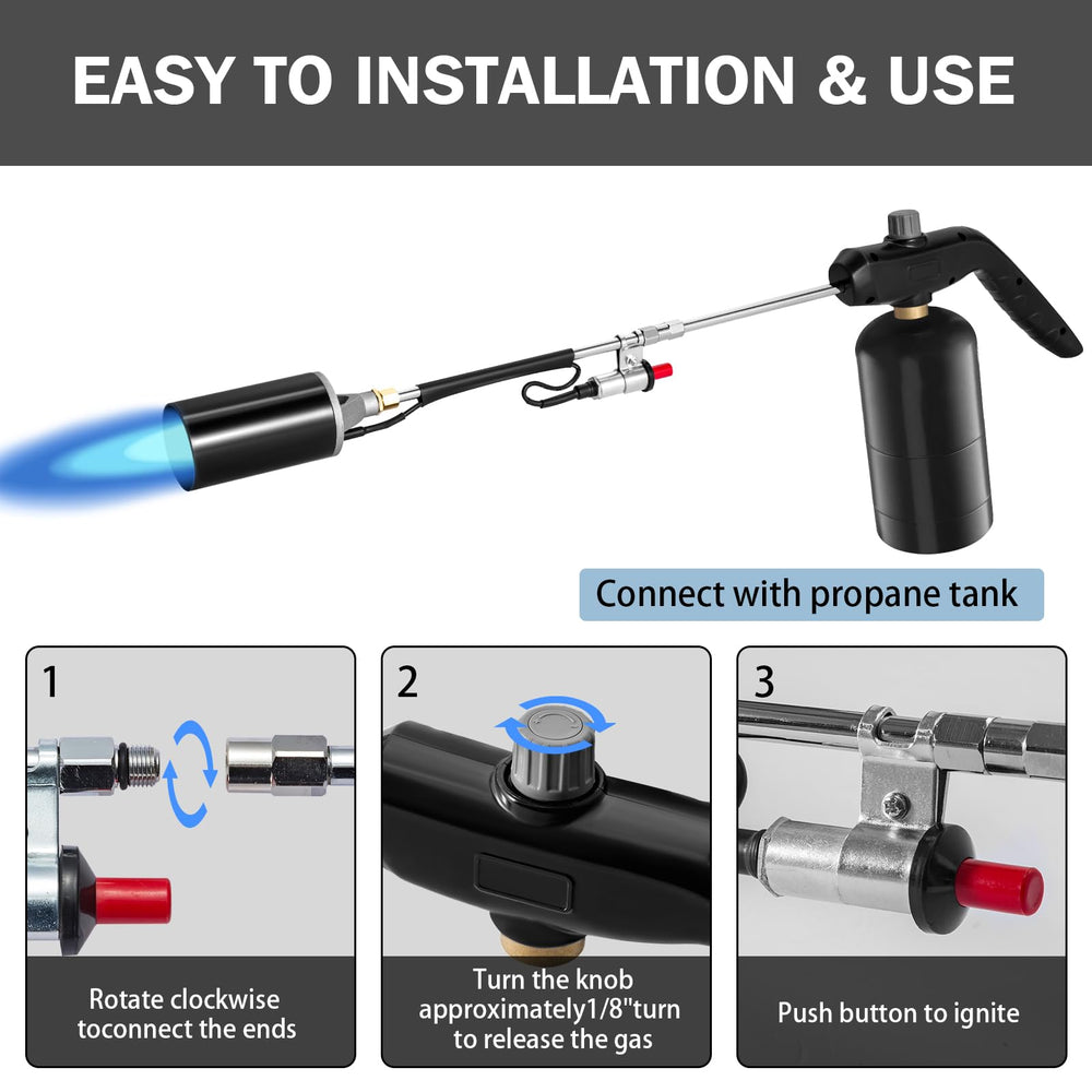 Soiiw ergonomic handle with igniter and valve controls for safe single-hand operation