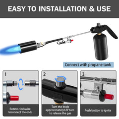 Soiiw ergonomic handle with igniter and valve controls for safe single-hand operation