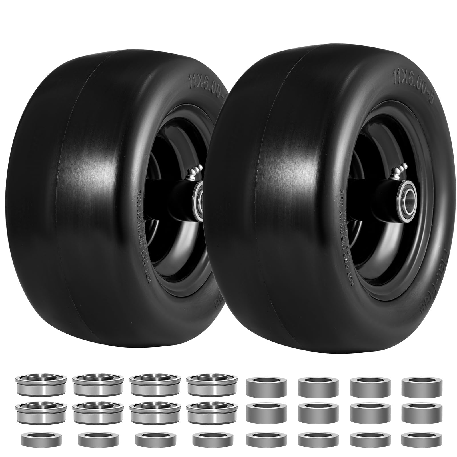 Soiiw front assembled wheel showing smooth tread and steel rim for reliable use