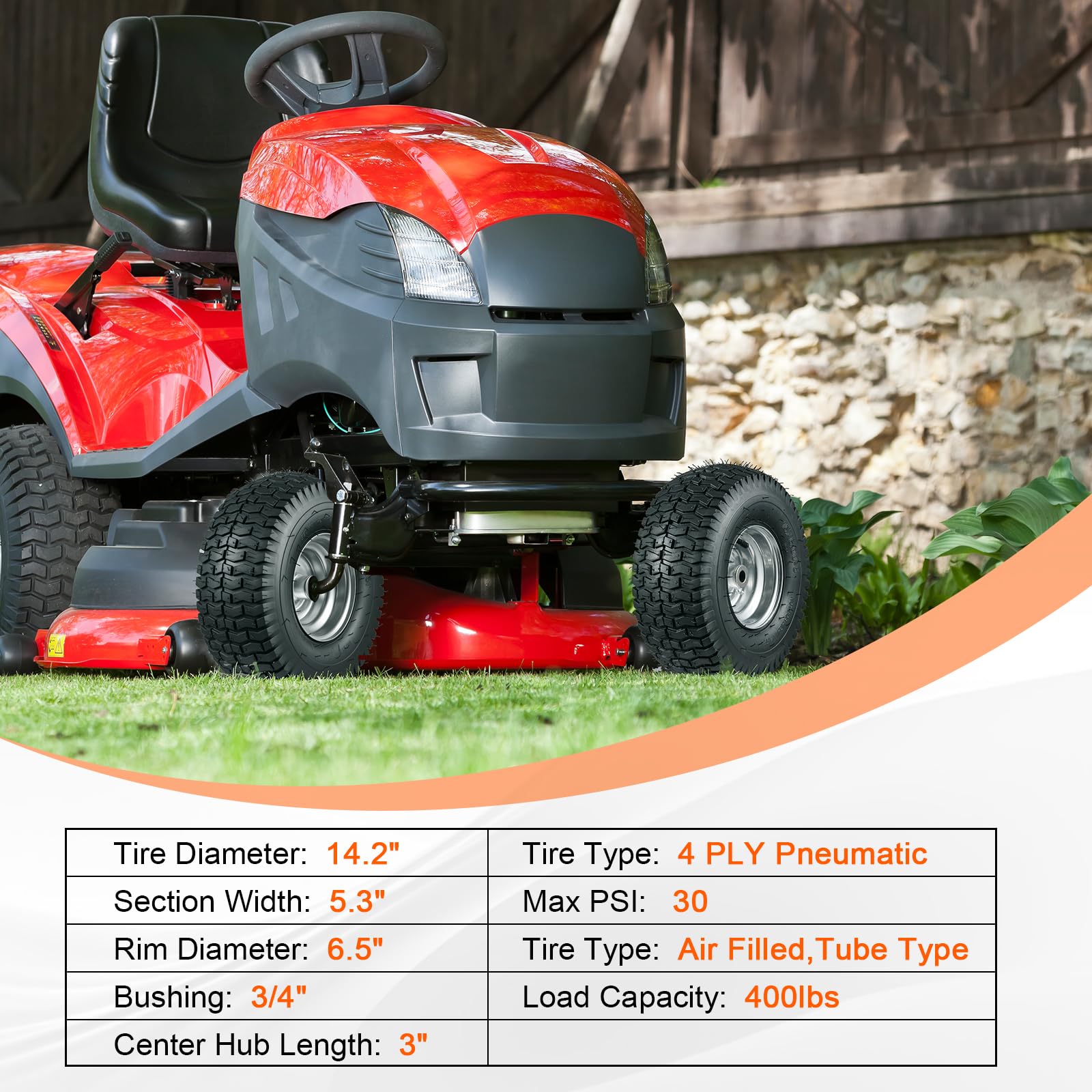 Soiiw wheel installed on riding mower improving steering and traction