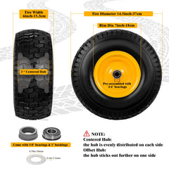 Soiiw side tire profile showing solid PU foam and consistent tread