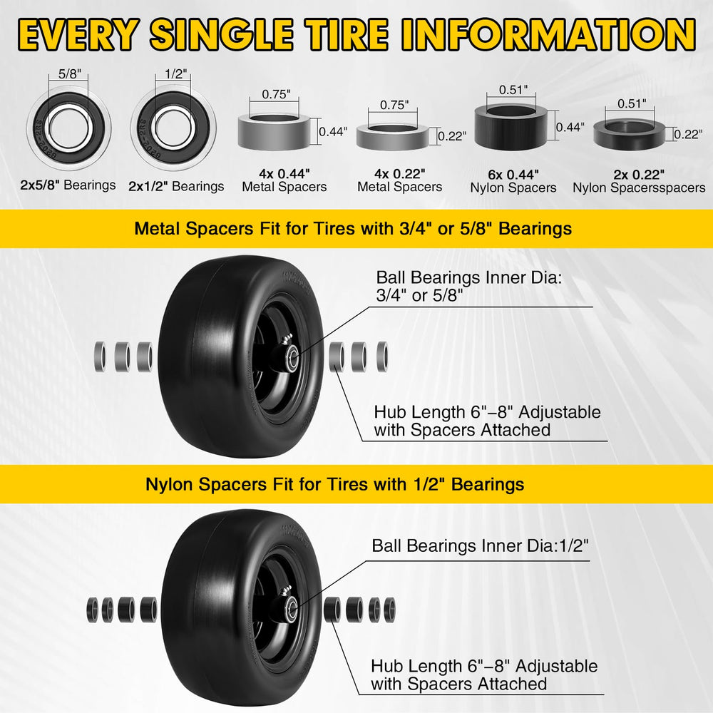 Soiiw included spacers and extra bearings for easy hub length adjustments