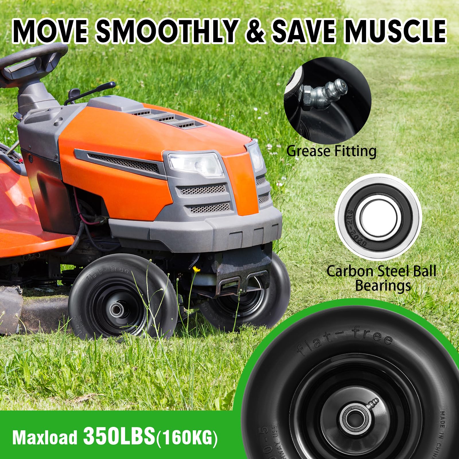 SOIIW wheel mounted on zero-turn mower demonstrating no-flat reliability