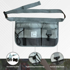 Soil & Sun belt adjustment detail with 51-inch strap for a secure, customizable fit