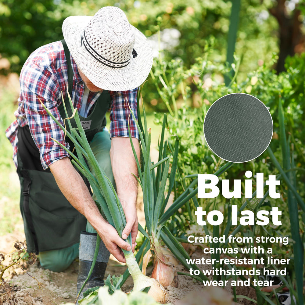 Soil & Sun apron in use harvesting tomatoes to speed collection and reduce trips