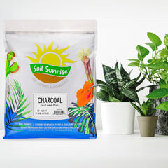 Soil Sunrise charcoal chips close-up showing uniform 1/2-inch pieces for better drainage