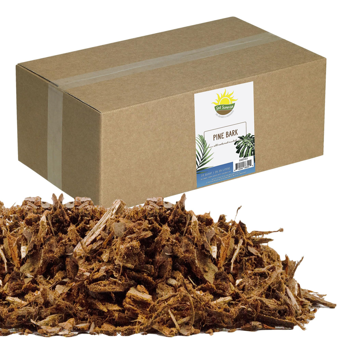 Soil Sunrise empaque frontal mostrando 30 cuartos y uso práctico