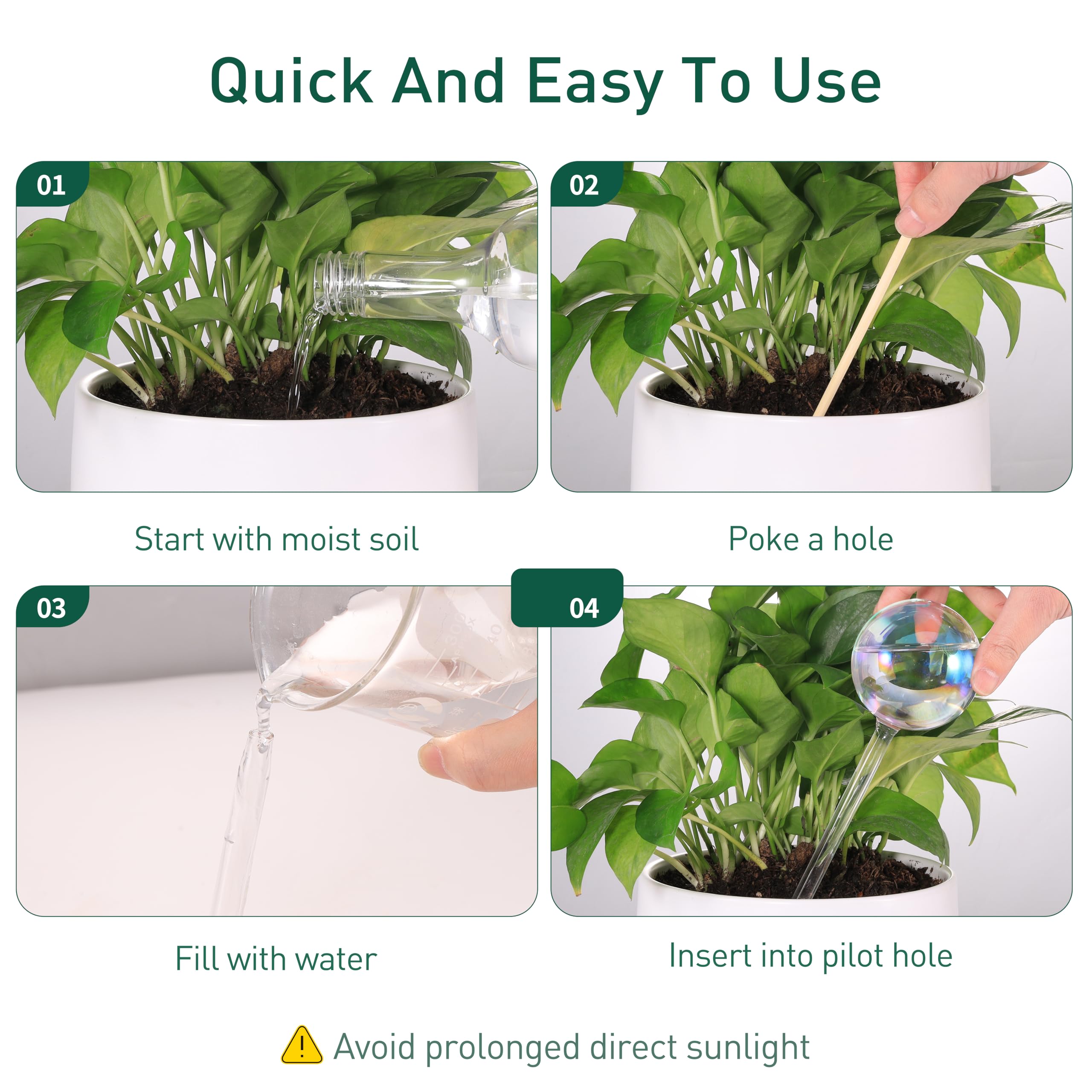 Soilagua four globes grouped for consistent multi-pot watering
