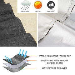 SOKINGCOVER fabric close-up showing khaki-gray texture and weather resistance