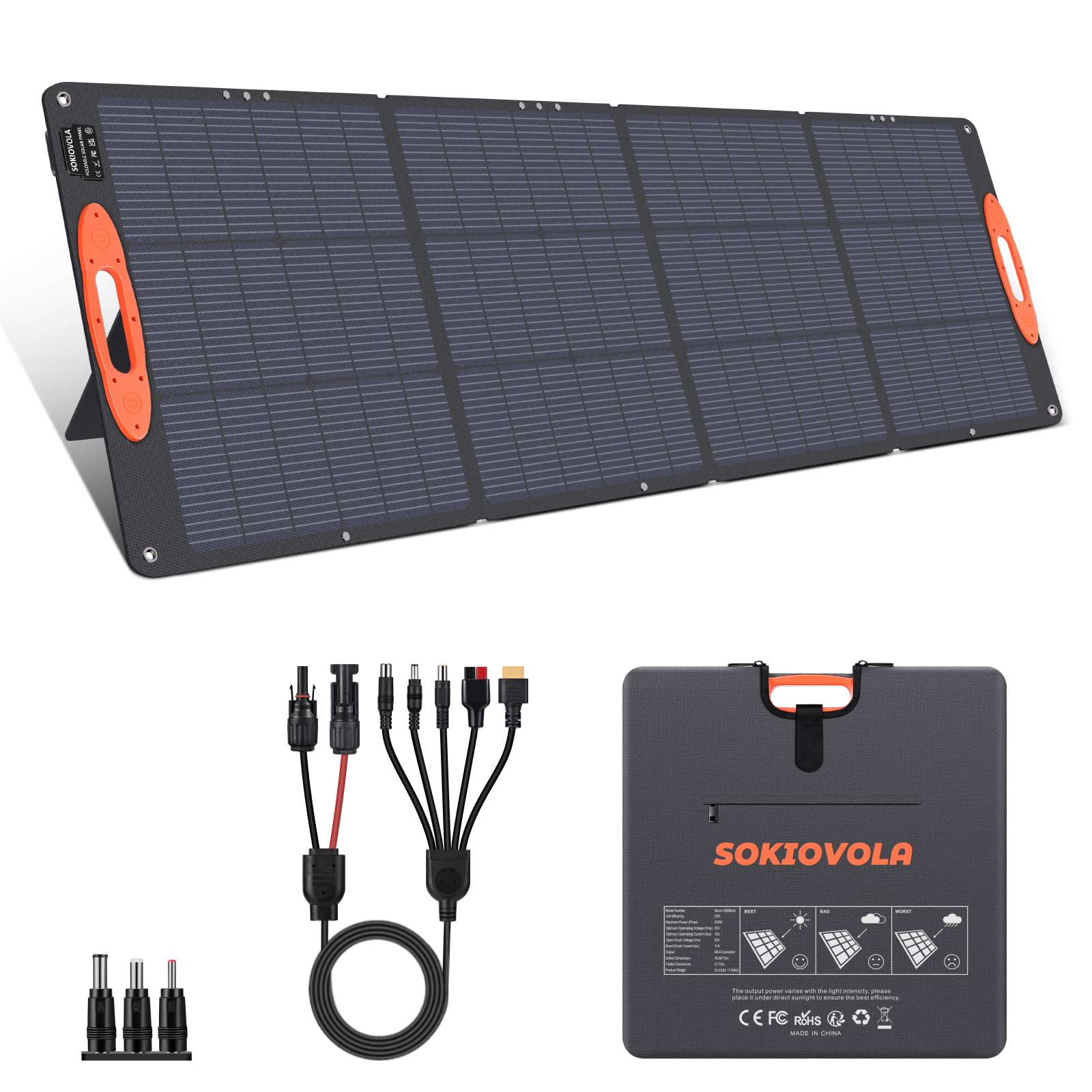 SOKIOVOLA front folded panel compact carry and travel convenience