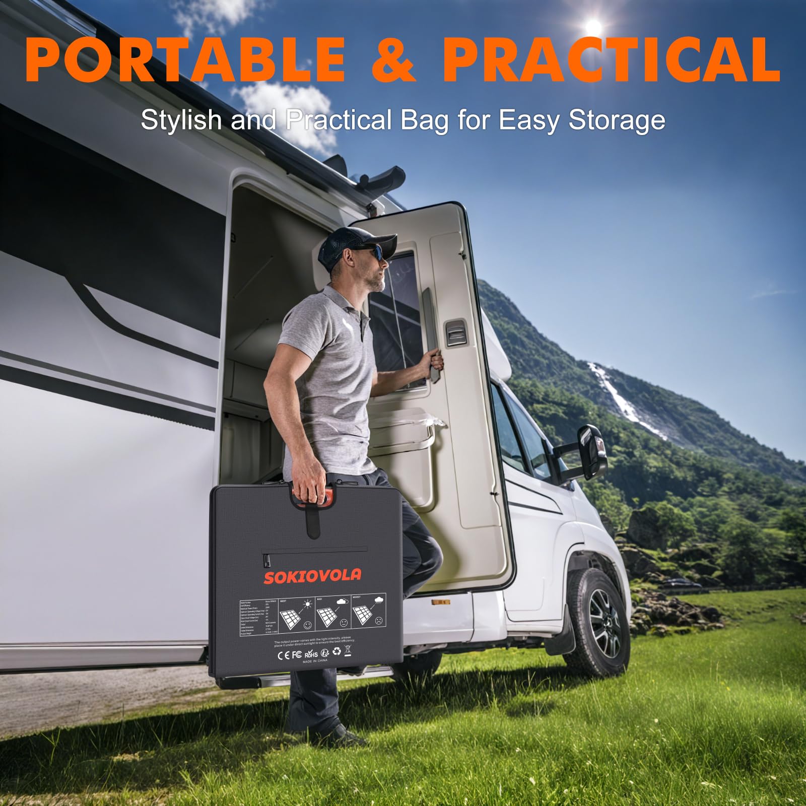 SOKIOVOLA mounted on RV roof enabling reliable off-grid charging