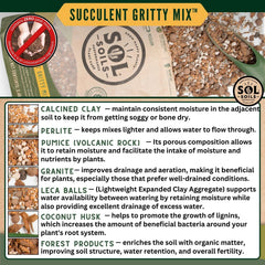 sol soils gritty mix inside pot demonstrating improved drainage