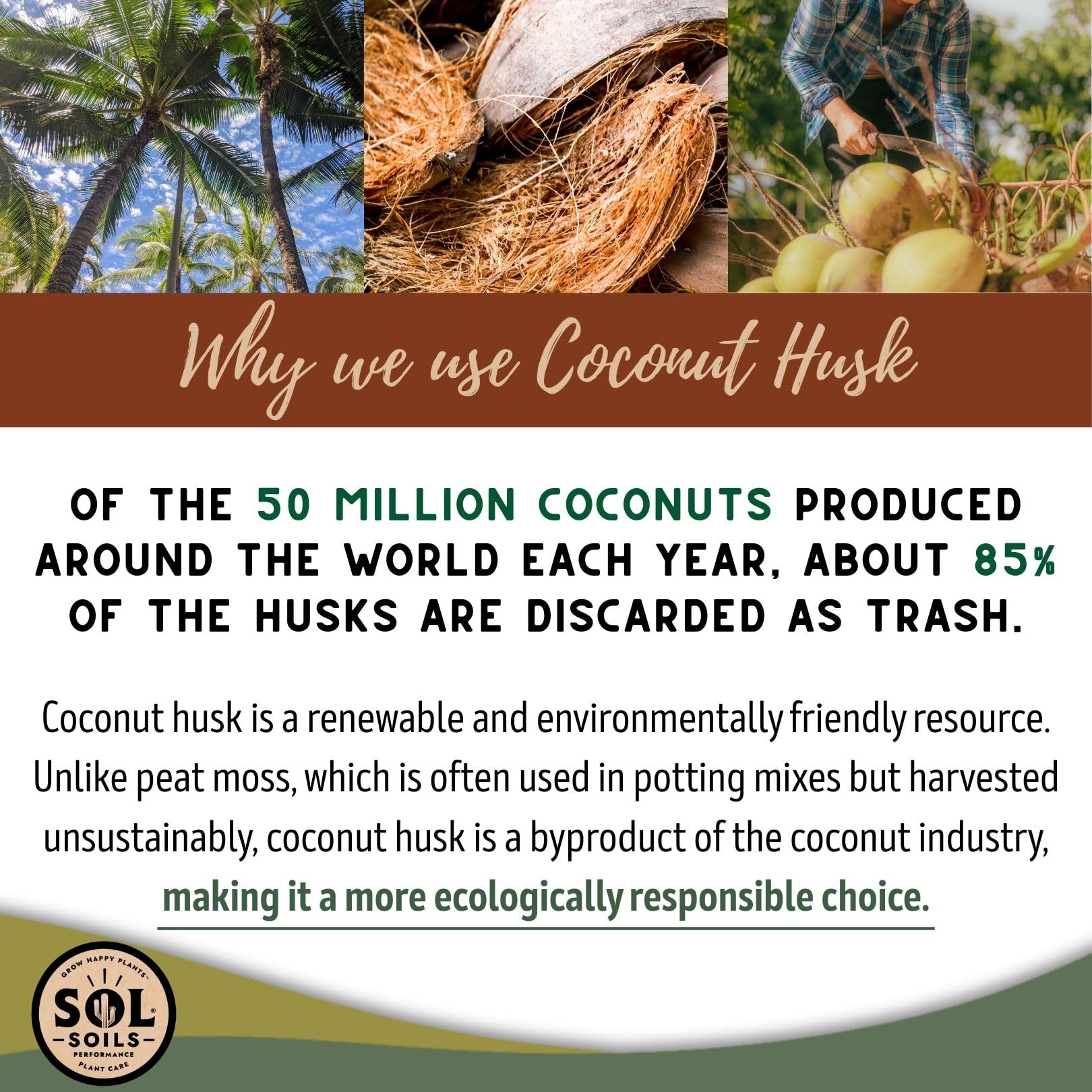 sol soils product label noting sustainability and tree planting benefit