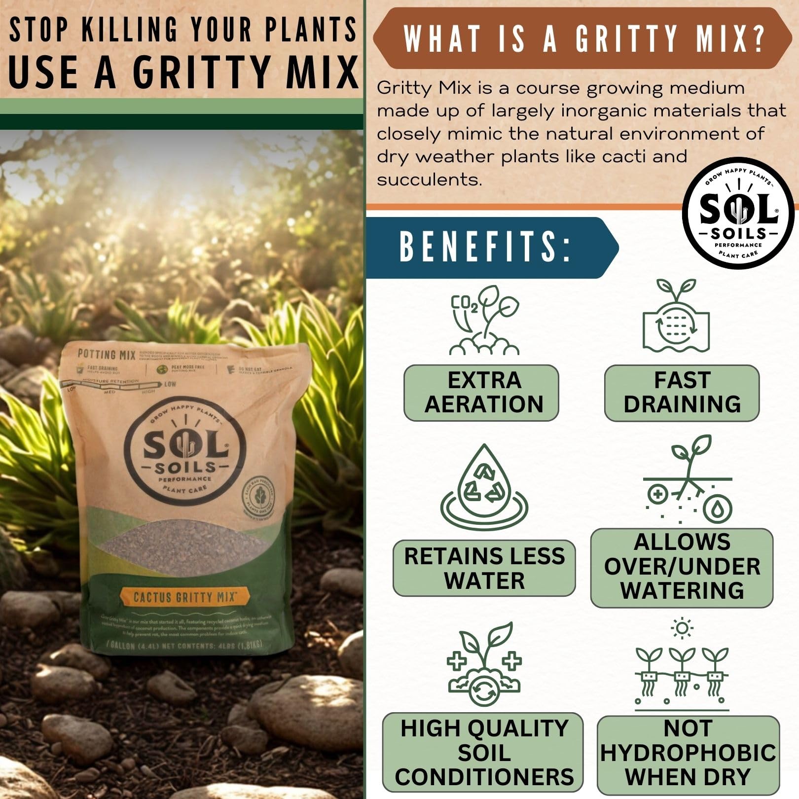 sol soils labeled ingredients photo clarifying peat-free composition and sustainability