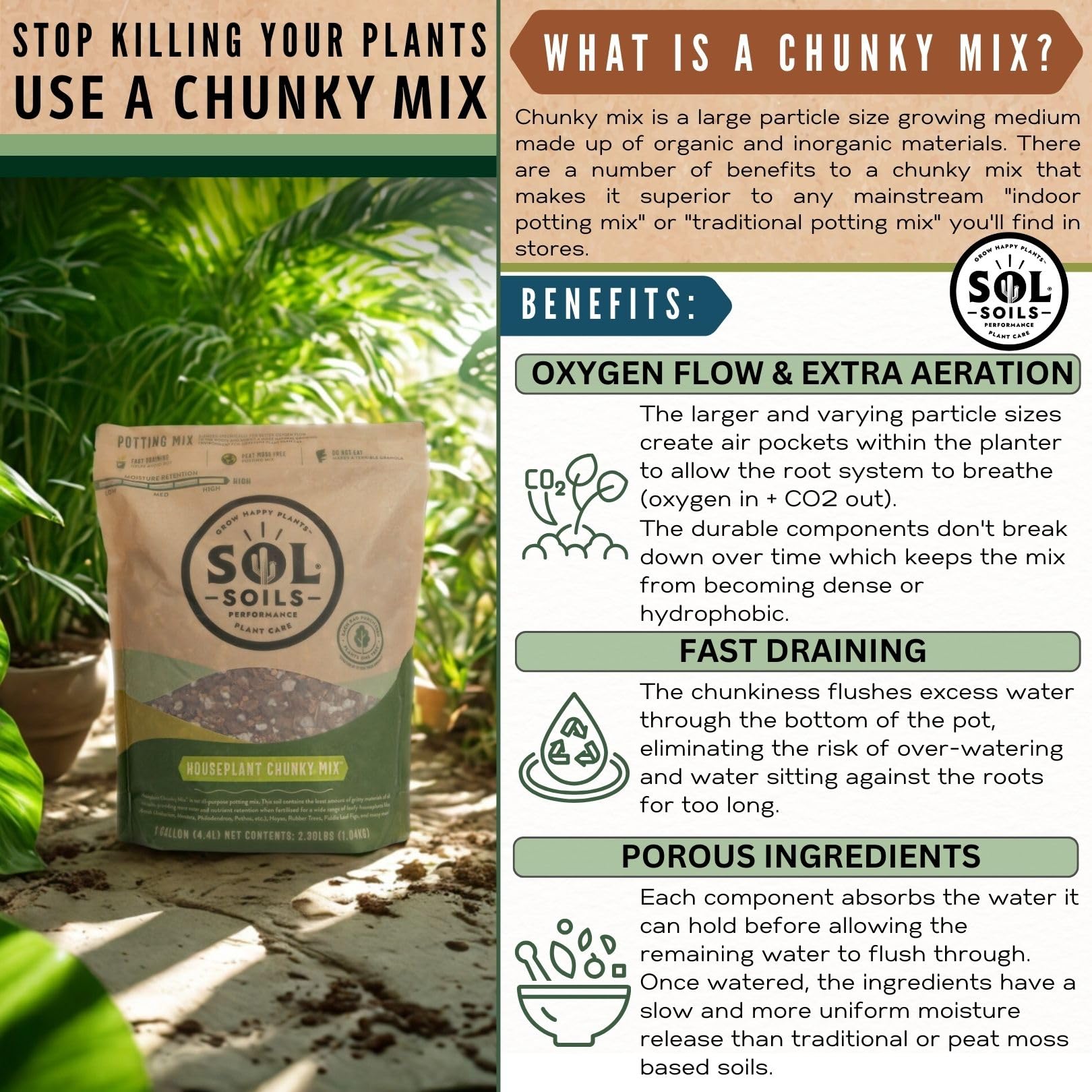 sol soils pumice and perlite detail demonstrating fast-drain benefit