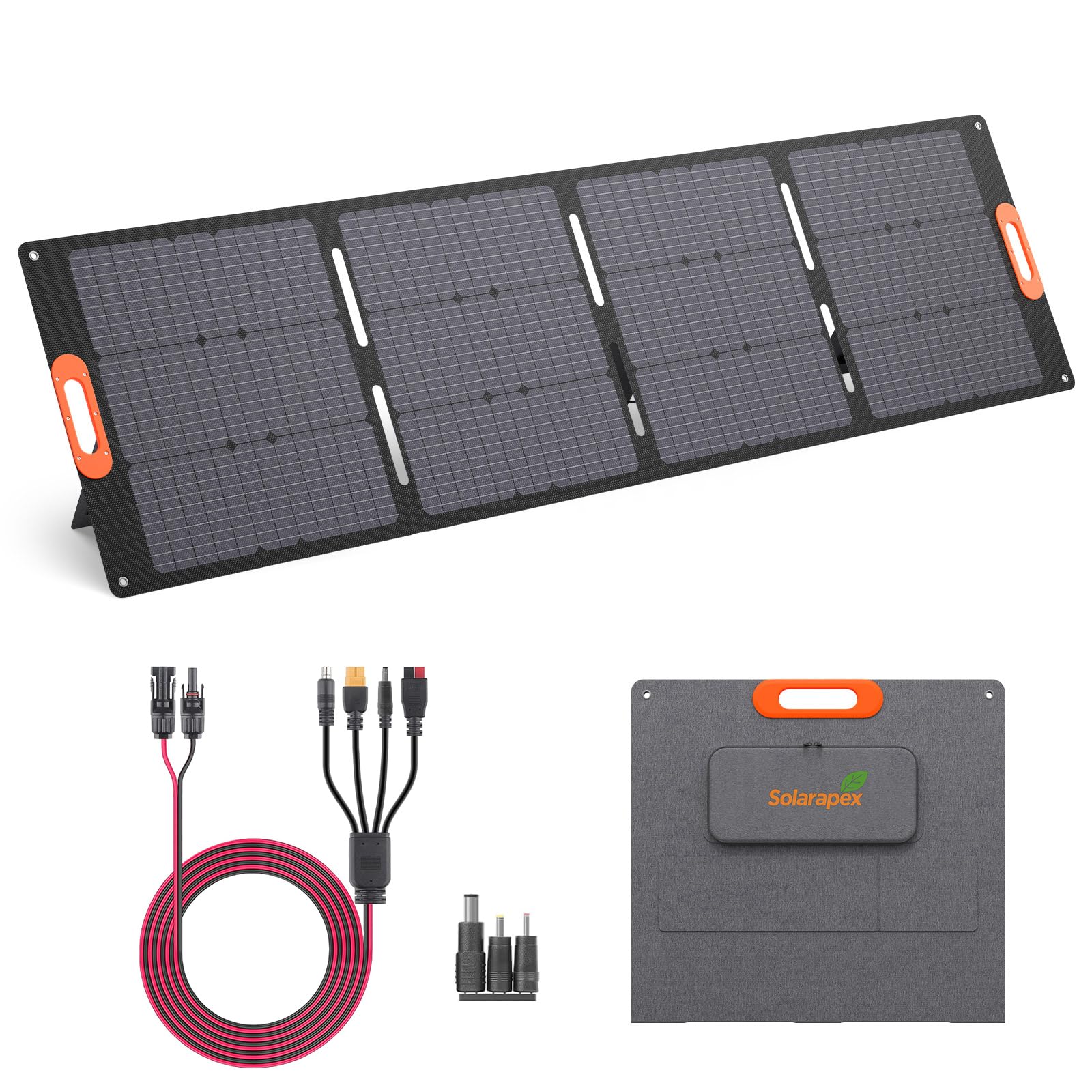 Solarapex front folded panel showing compact portability and travel-ready design