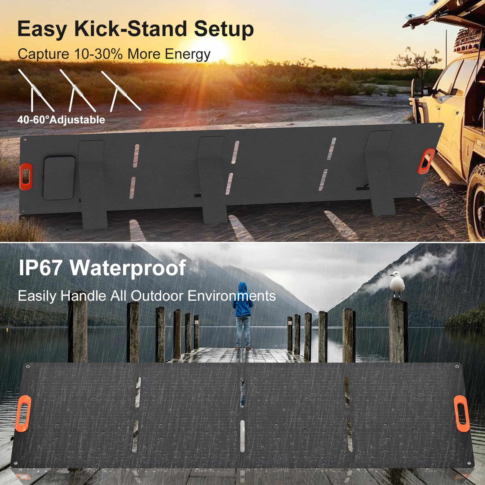 Solarapex panel deployed at campsite powering gear for outdoor convenience