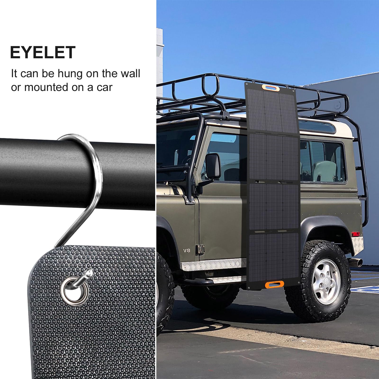 Solarapex panel next to backpack illustrating lightweight 16-pound portability