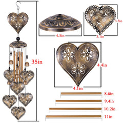 Solawindchime detail of interlocked hearts delivering decorative visual interest