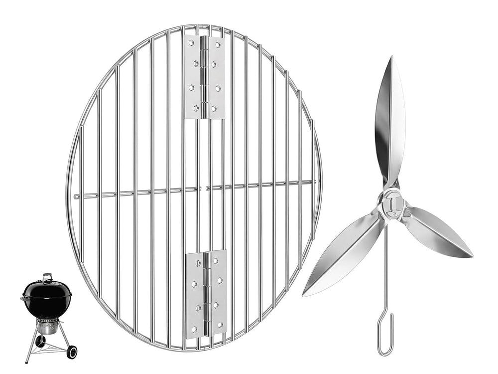 soldbbq charcoal grate front view showing sturdy stainless-steel and restored airflow benefits