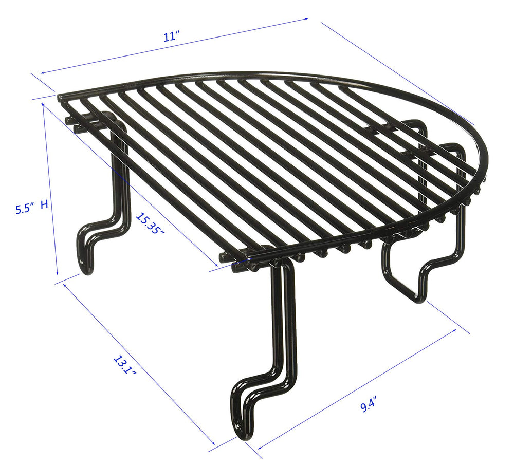 soldbbq rack installed in Primo Oval XL grilling multiple foods for efficient cooking