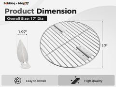 soldbbq stainless-steel grid closeup highlighting corrosion resistance and easy-clean finish